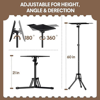 KOOV Projector Stand Adjustable Height 20" to 61", Foldable Projector Tripod - Image 2
