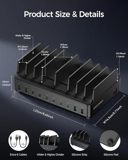 400W Charging Station for Multiple Devices, 10 Port Double PD 100W USB C - Image 8