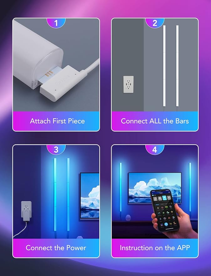 Govee Glide Wall Lights, RGBIC LED Light, Smart Gaming Light Compatible - Image 5