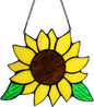 Sunflower Stained Glass Window Hanging,Sunflowers Suncatcher Gifts | Sunflowers Gifts Stained Glass Window Hanging,Handmade Sunflower Suncatcher for Window, Sunflower Gifts for Women,Grandmother