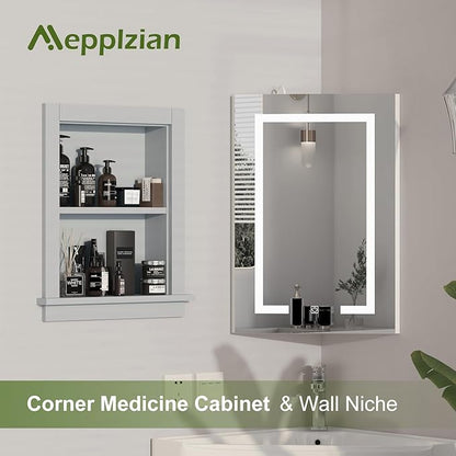 Recessed Medicine Cabinet, in Wall Shower Niche, 14x18 Bathroom Cabinet - Image 3