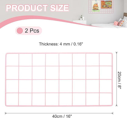 PATIKIL 16"x8" Wire Grid Panel, 2 Pack Board Photo Pictures Memo Display Grid - Image 2