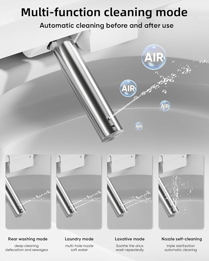 Smart Toilet with Warm Water Sprayer and Dryer, One Piece Bidet Toilet with - Image 6