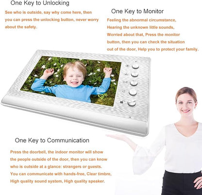 toncont 7 Inches Video Doorbell Intercom System, Video Door Phone System - Image 3