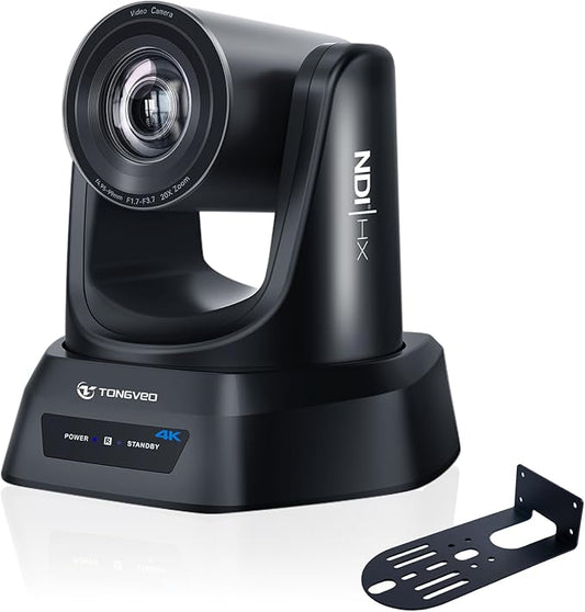 TONGVEO 4K NDI PTZ Camera AI Auto-Tracking 20X Optical Zoom HDMI IP Live by TONGVEO