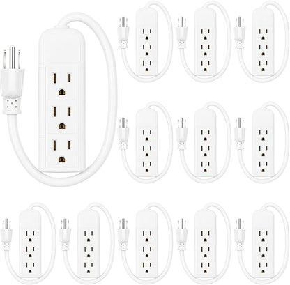 Copkim 20 Pack 3 Outlet Power Strip Extension Cord by Copkim