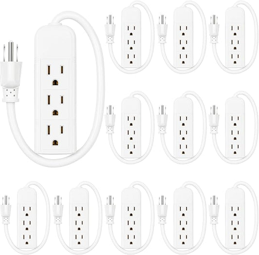 Copkim 20 Pack 3 Outlet Power Strip Extension Cord by Copkim