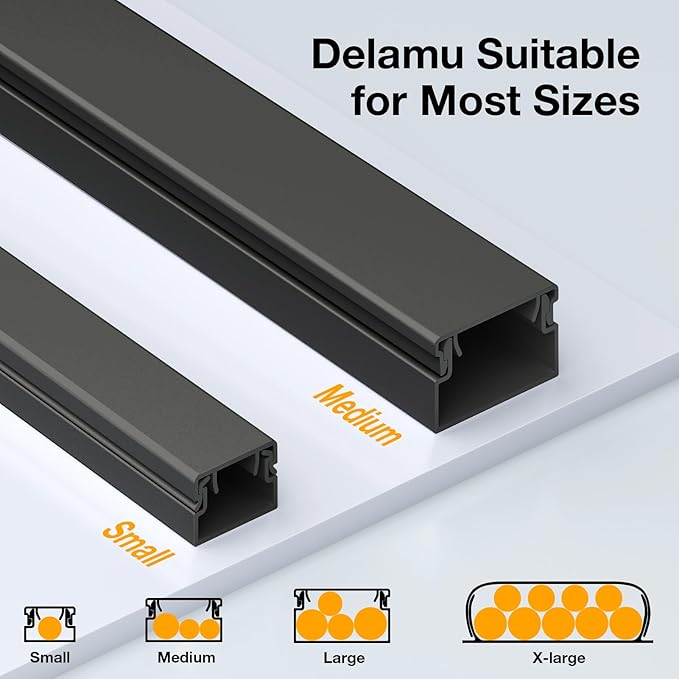Delamu 157in Cord Covers for Wires on Wall, Cord Hider for 1 Cord, Paintable - Image 7