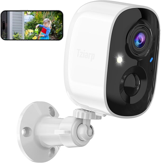 2K UHD Smart Wireless Security Camera Indoor/Outdoor, Battery Powered WiFi by Tziarp