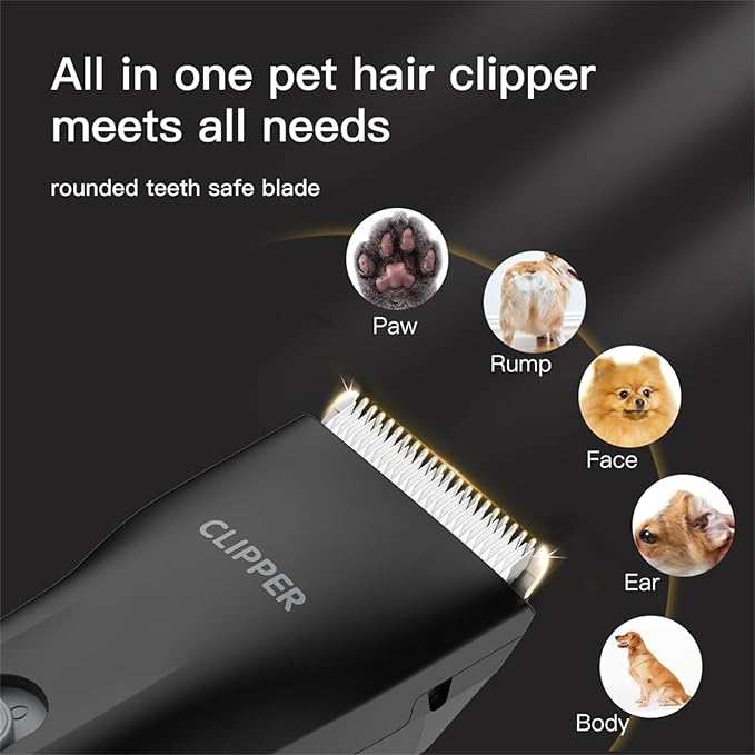 Prowerful Home Professional Dog Grooming Kit Clipper Low Noise USB Rechargeable - Image 3