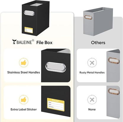 BALEINE File Organizer Box, Cardboard File Folder Organizer - Image 5