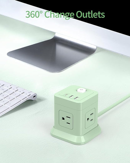 Cube Power Strip, FDTEK 4 Widely Spaced Outlet - Image 4