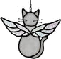 Gray Cat Gifts for Cat Lovers Stained Glass Suncatcher for Window | Angel Cat Memorial Gifts Stained Glass Window Hangings,Loss of Cat Memorial Gifts for Women,Mother,Friend, Grandma,Christmas