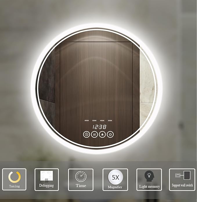 Wall-Mounted Round Bathroom Mirror - Image 5