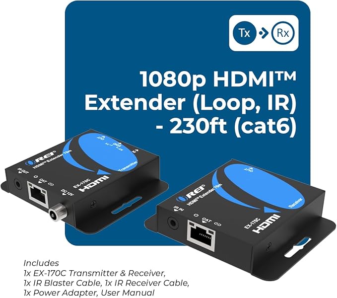 OREI 4K HDMI over Ethernet Extender Over CAT5/CAT6/CAT7, - Image 9