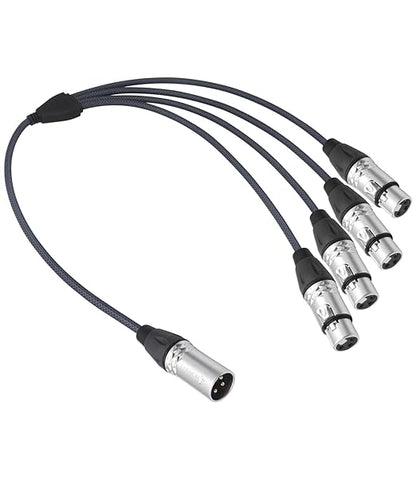 HUALEU 3Pin XLR 1 Male to 4 Female Splitter Cable 2Feet, 4WAY XLR Four-Input - Image 8