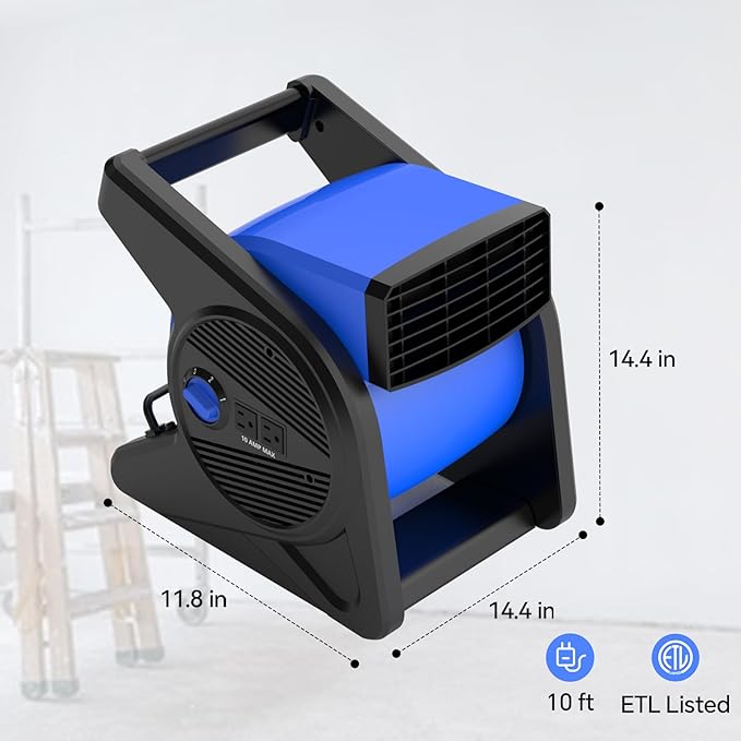 shinic 15" pivoting blower fan, portable pivoting blower fan - Image 6