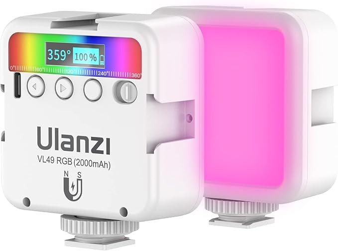 ULANZI VL49 RGB Video Lights White, LED Camera Light 360° Full Color Portable - Image 7