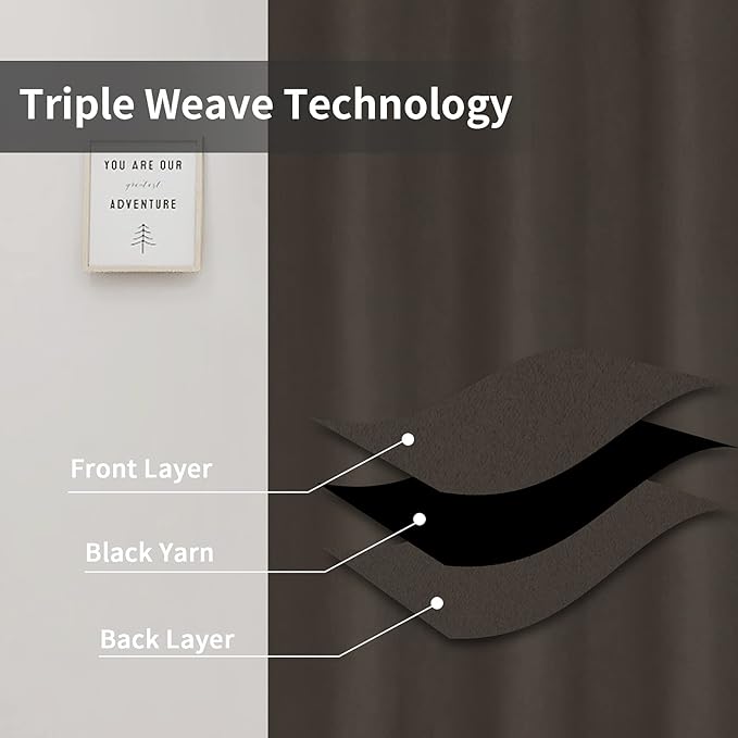 Easy-Going Blackout Curtains for Bedroom, Solid Thermal Insulated Grommet and - Image 3