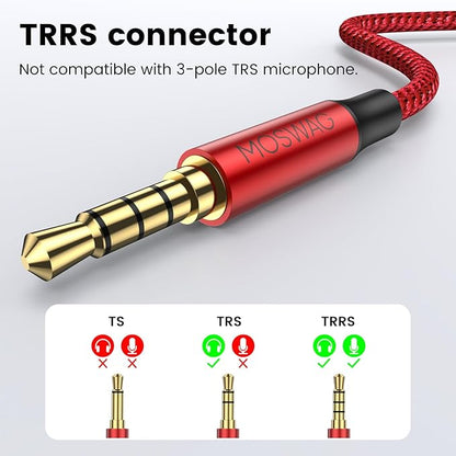MOSWAG Headphone Mic Splitters Adapter Audio Headphone Connector Mutual - Image 5