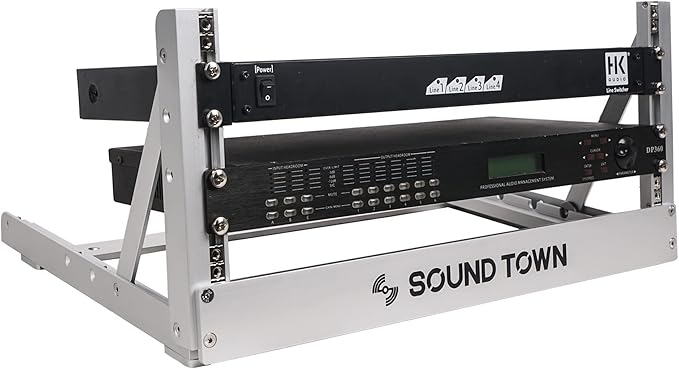 Sound Town 4U Aluminum 2-Post Desktop Open-Frame Rack, Angle Adjustable - Image 2