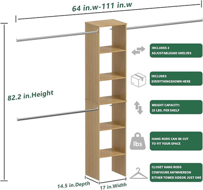Closet System, Wood Tower Storage - Image 7