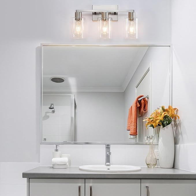 SOPEAS 3-Light Vanity Lights, Brushed Nickel Vanity Light, - Image 8