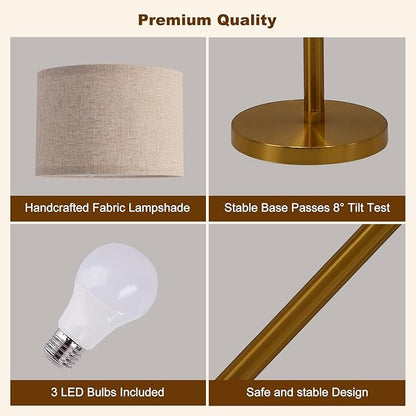 Fansdrick Gold Floor Lamps for Living Room, Super Bright Arc Floor Lamp - Image 9