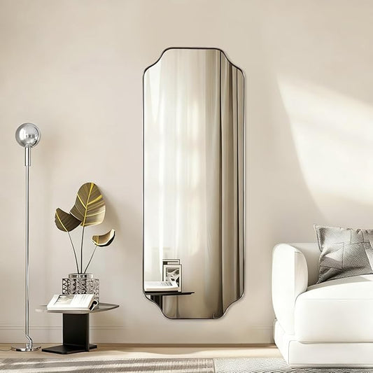 ANDY STAR 18" x 48" Full Length Wall Mirror, Large Brushed Nickel Bathroom by ANDYSTAR