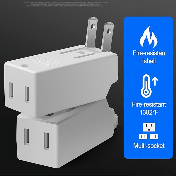 Multi Plug Outlet Extender, AC Flat Plug Adapter Outlet, Mini Indoor Wall Tap - Image 6