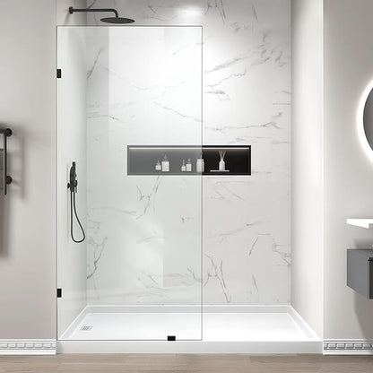 Bathroom Shower Glass Door 34" W×78.75" H, 3/8" Thick Clear Tempered Glass Panel by Unknown