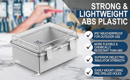 Co. ABS 11.81" x 15.7" x 6.7" Waterproof IP67 Hinged Electronics Box - Image 5