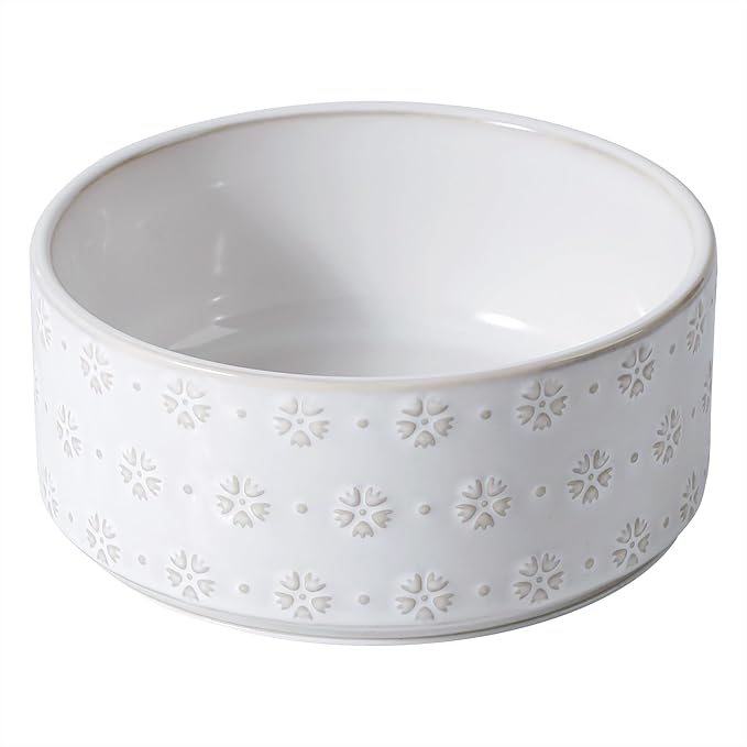 7.3inch Ceramic Dog Bowl, Food and Water Bowl by Havniva