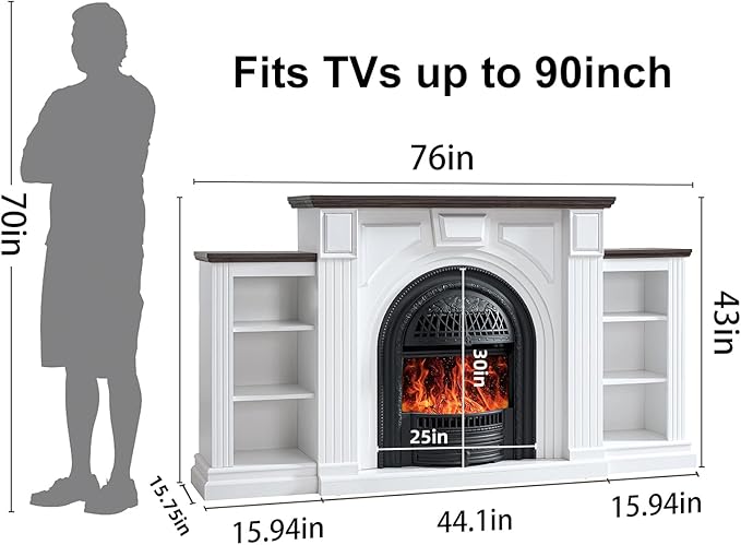 Farmhouse Electric Fireplace - Image 3