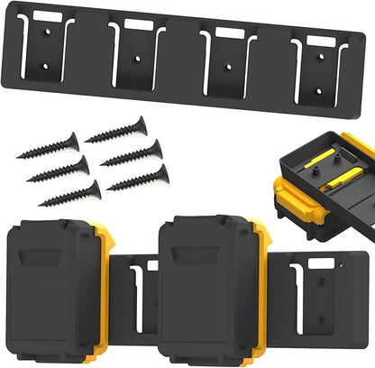 Battery Rack Compatible with DeWalt 20V Battery Holder, Mount 4 Slot Bulk by SZWJT-LV
