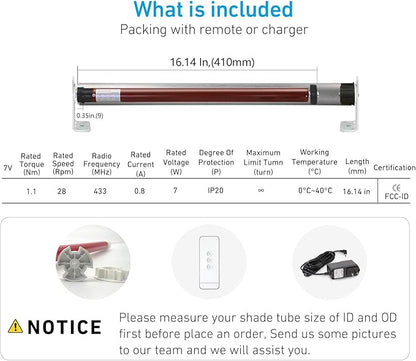 Rollerhouse 1.75"/45mm Roller Shade Battery Powered Motor - Image 4