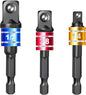 Socket Adapter Set, 1/4-Inch Hex Shank to 1/4, 1/2-Inch Square Drive, 3-Piece by Fruholt