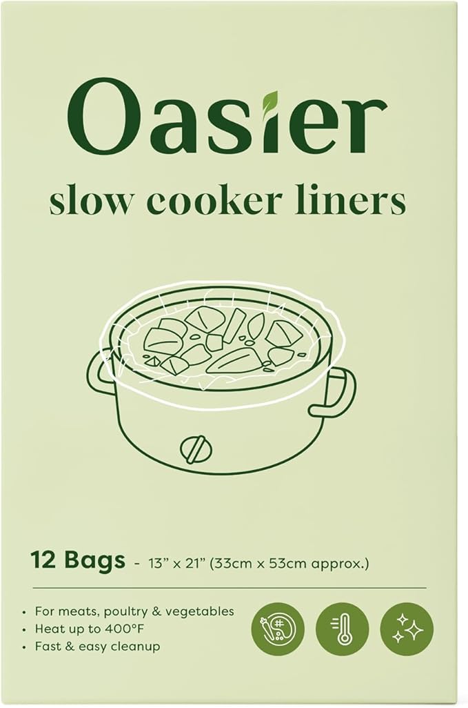 Slow Cooker Liners, Disposable Oval Large Size 13" x 21", Fits 3-8 Quart Pot by Unknown