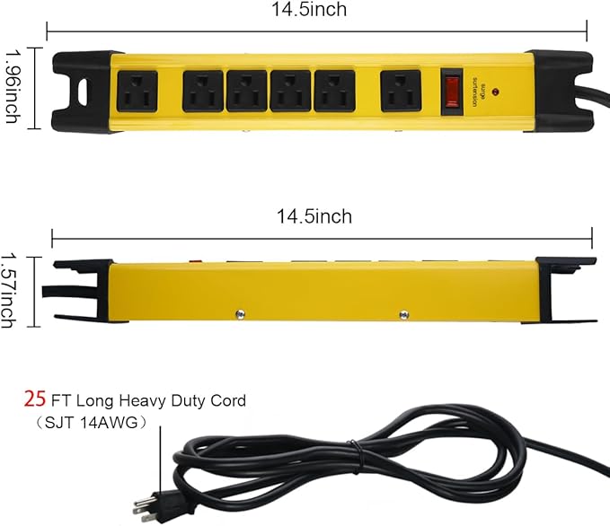 Heavy Duty Power Strip Surge Protector - Image 3