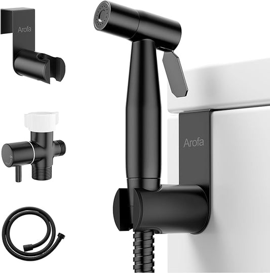 Arofa Black Bidet Sprayer for Toilet, Handheld Jet Sprayer Adjustable Water by AROFA