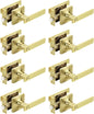 Mengico 8 Pack Gold Privacy Lever Door Handle Interior by Mengico