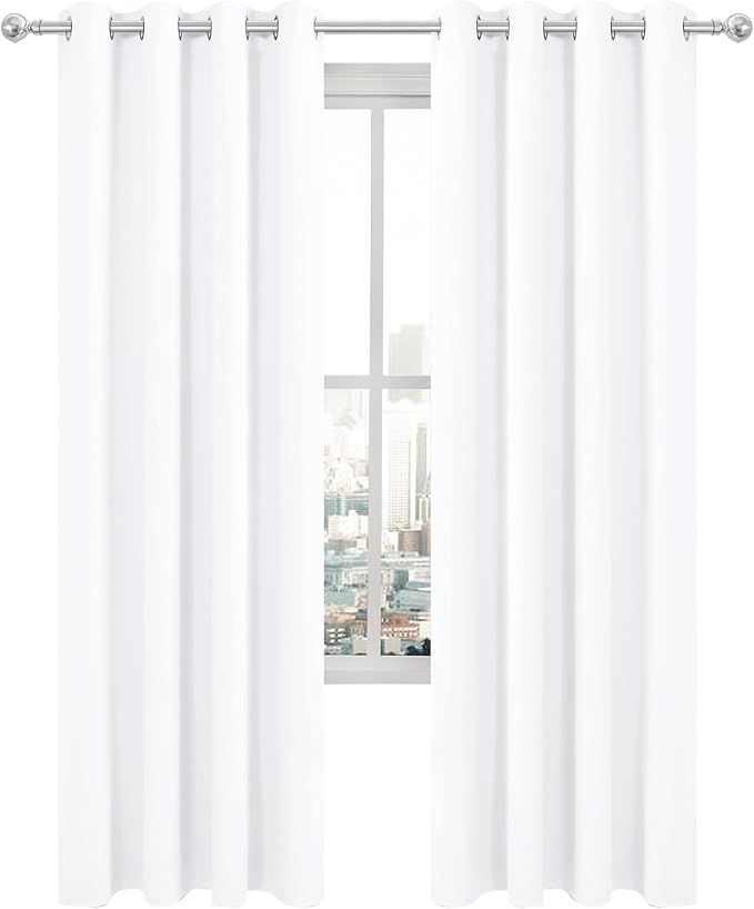 DWCN Pure White Curtains with White Middle Layer, 84 Inch Long 2 Panels - Image 8