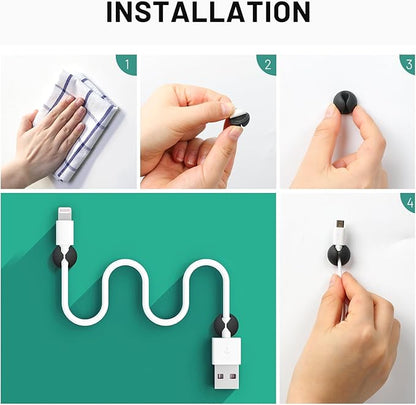 18 Pack Mini Cable Clips, Znben Cord Organizer Holder Adhesive Cord Management - Image 8
