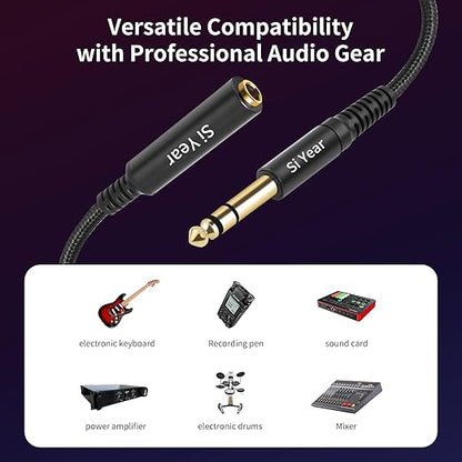 SiYear 1/4" Splitter Cable, 6.35mm TRS to Dual 1/4 inch Female Stereo Y - Image 7