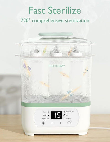 Momcozy Bottle Sterilizer and Dryer, 8-in-1 Electric Steam Baby Bottle - Image 2
