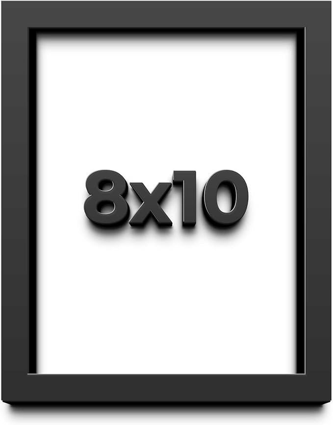 8x10 Shadow Box Frame Black | 1 Inch Deep Solid Wood Shadowbox Display Frame | by CustomPictureFrames