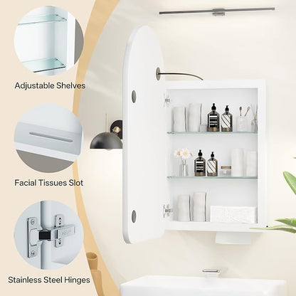 LED Arched Bathroom Medicine Cabinet - Image 8