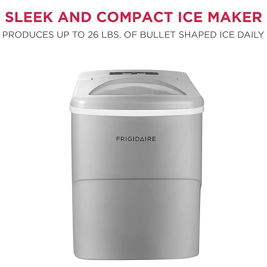 Frigidaire EFIC108-Silver Compact Ice Maker, Counter-top Portable, 26 lb per Day - Image 2