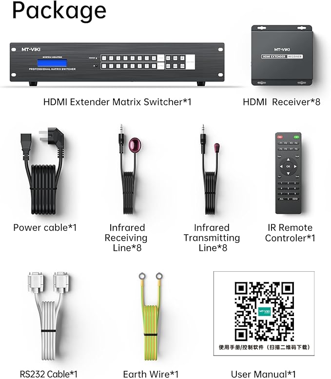MT-VIKI 8 in 24 Out HDMI Extender Matrix 8x8, 4K60Hz Over CAT6 Ethernet Cable - Image 7