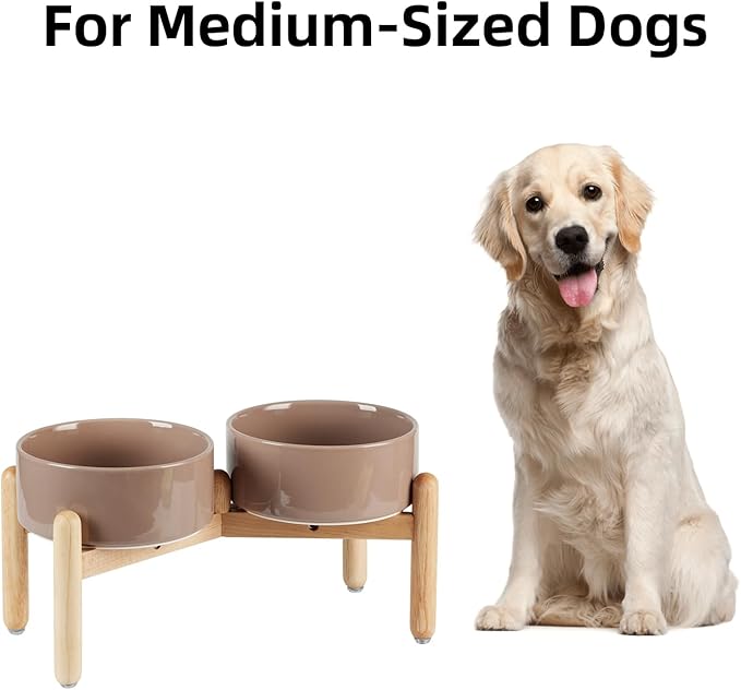Ceramic 7.3inch Raised Double Bowls Set - Image 4